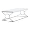 Monarch Specialties Coffee Table - Glossy White With Chrome Metal I 3400 - alternate 1